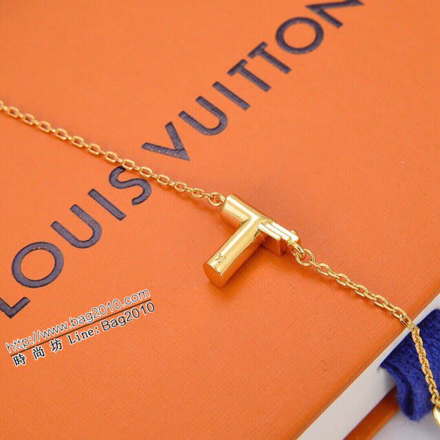 Louis Vuitton新款飾品 路易威登字母T手鏈 LV簡約金色手環  zglv1864